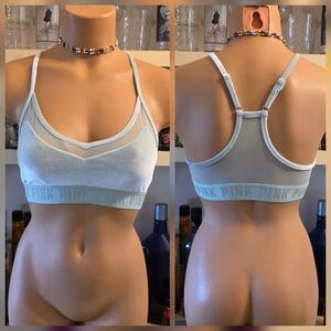 Victoria's Secret PINK Sport Bra Ultimately Lightly Lined S. Light Green Velvet